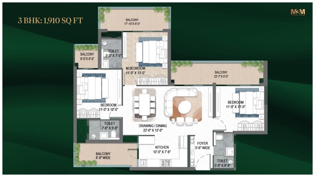 M3M Forestia West at GIC floor plan