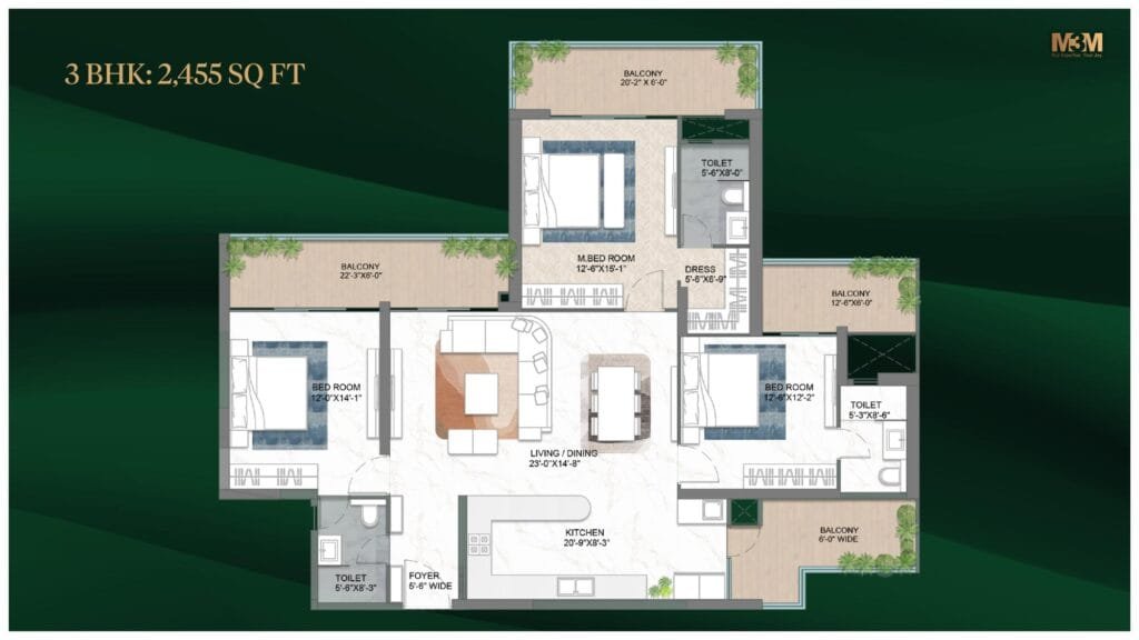 M3M Forestia West at GIC floor plan