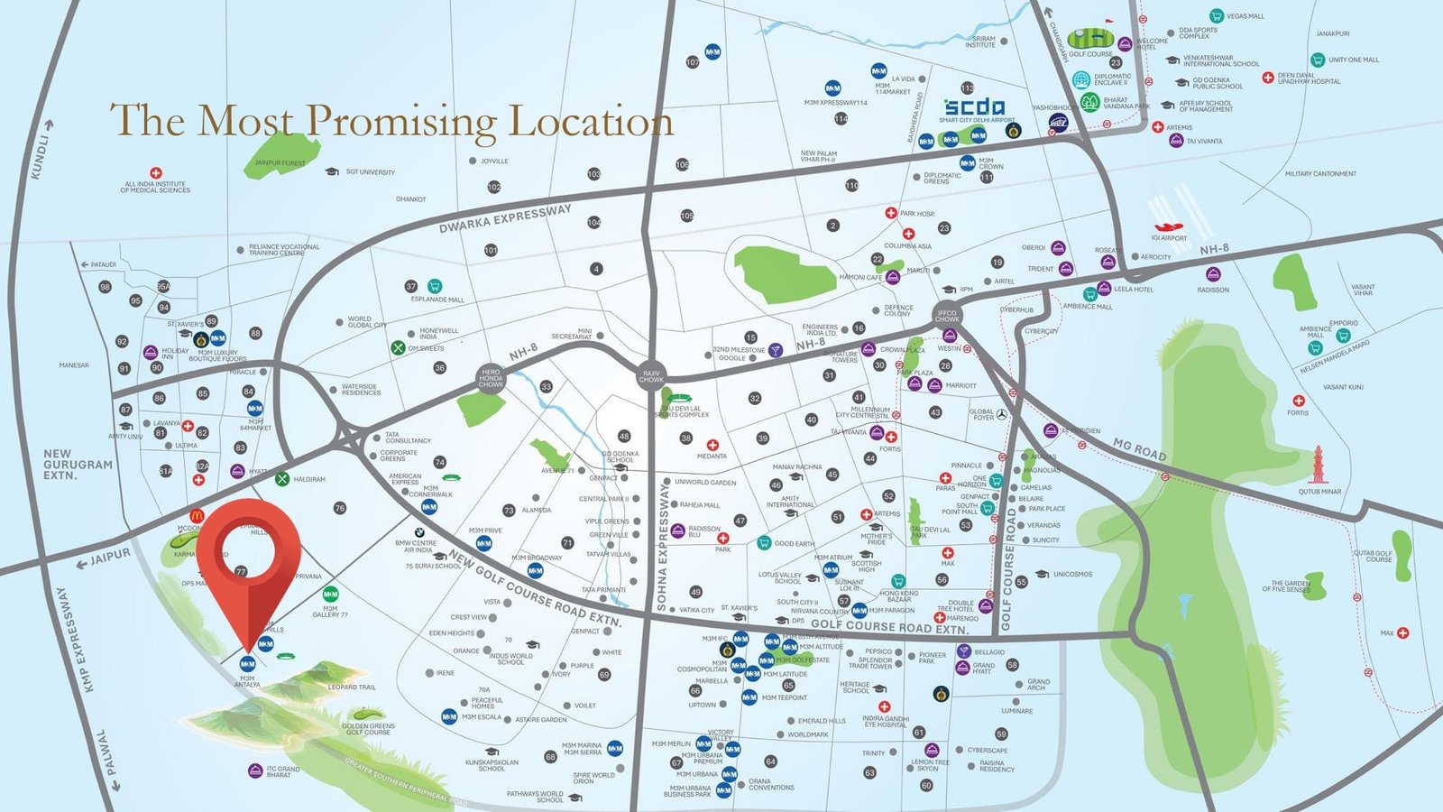 M3M Antalya Hills location map